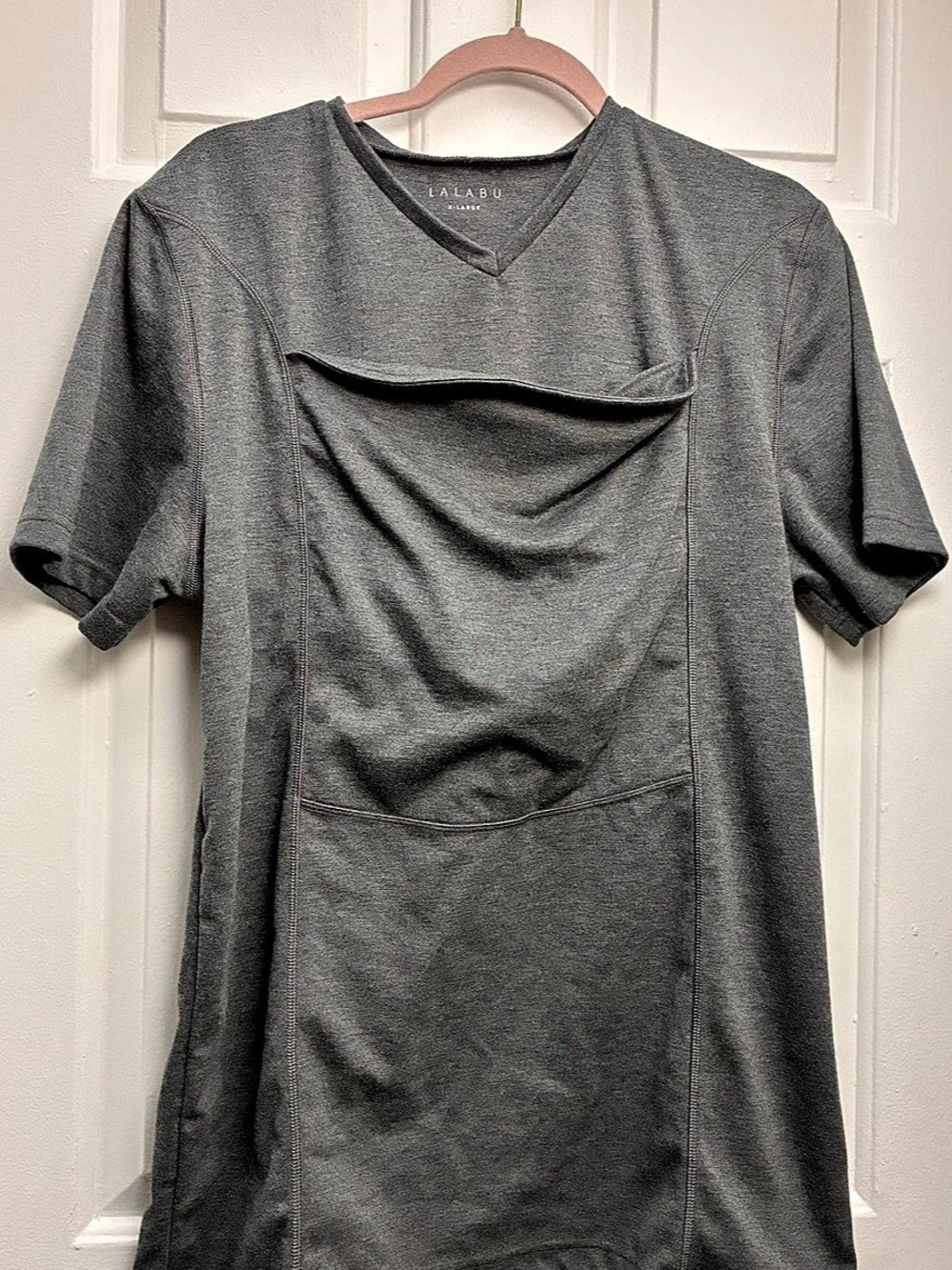 Lalabu Men's Gray Short Sleeve Top Size XL Fits L